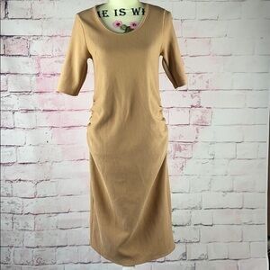 BLUEBELLE Tan Bodycon Maternity Dress